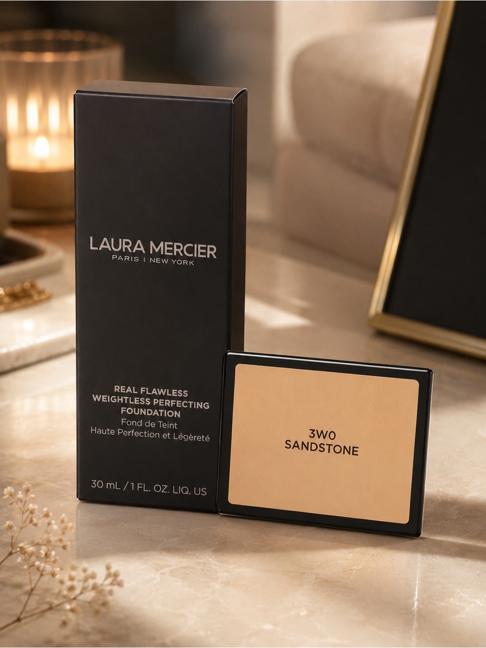 laura mercier Real Flawless Foundation Compact - Sandstone (3W0) Beige